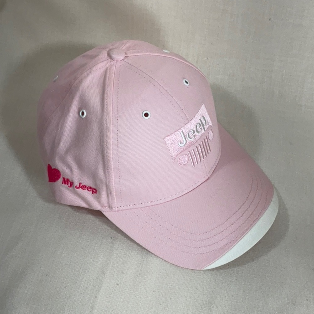 Love my Jeep-Light Pink Embroidered Cap